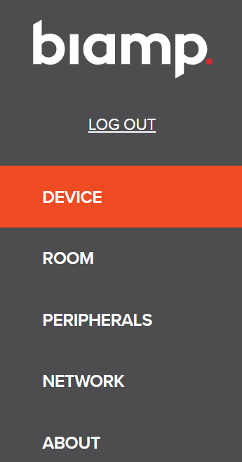 The admin console's navigation pane.